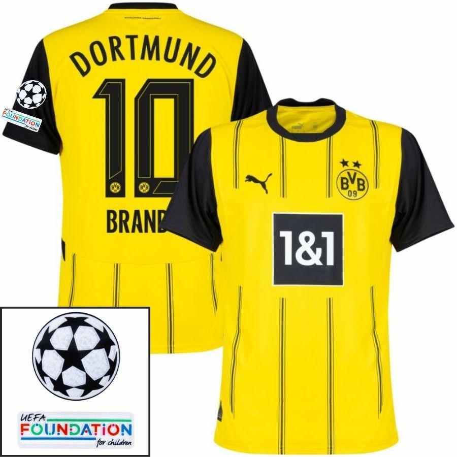 Borussia Dortmund Brandt 10 Home 2024/25 Patches Ucl Uefa Foundation (Official Printing)