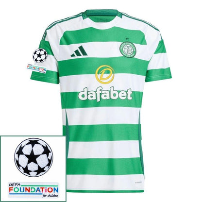Celtic Home 2024/25 Patches UCL UEFA Foundation (Official Printing)