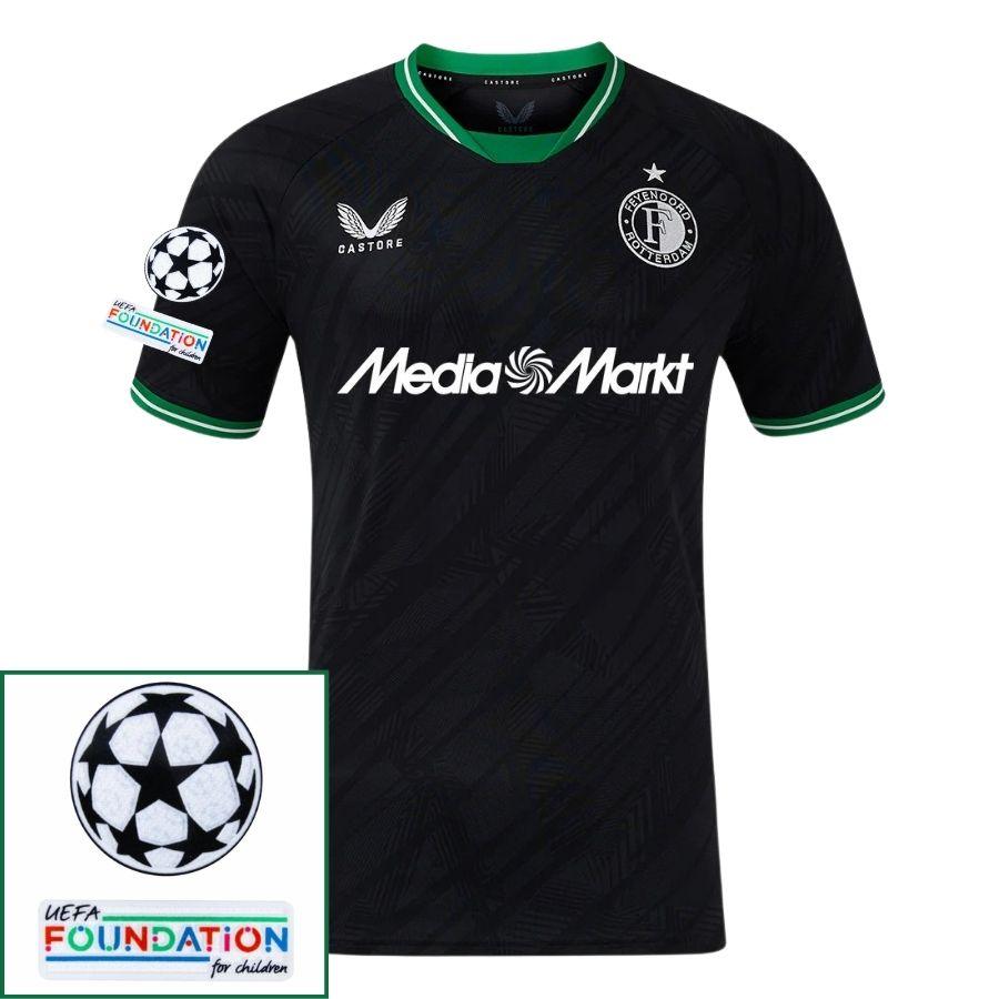 Feyenoord Away 2024/25 Patches Ucl Uefa Foundation (Official Printing)