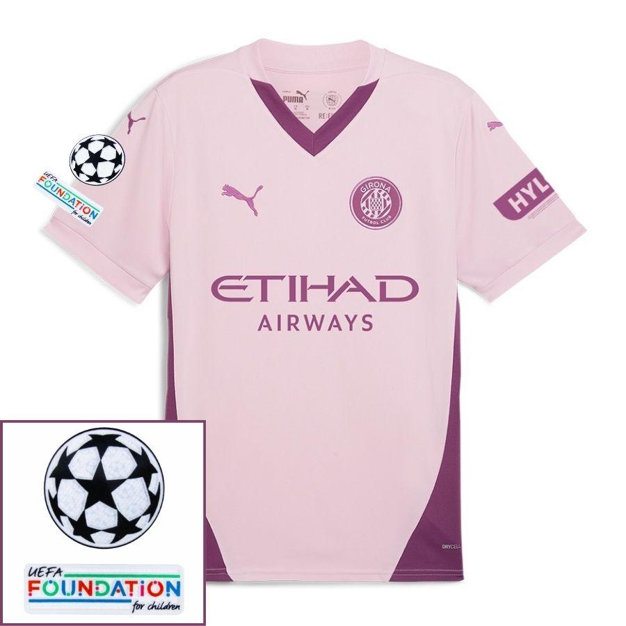 Girona Third 2024/25 Patches Ucl Uefa Foundation (Official Printing)