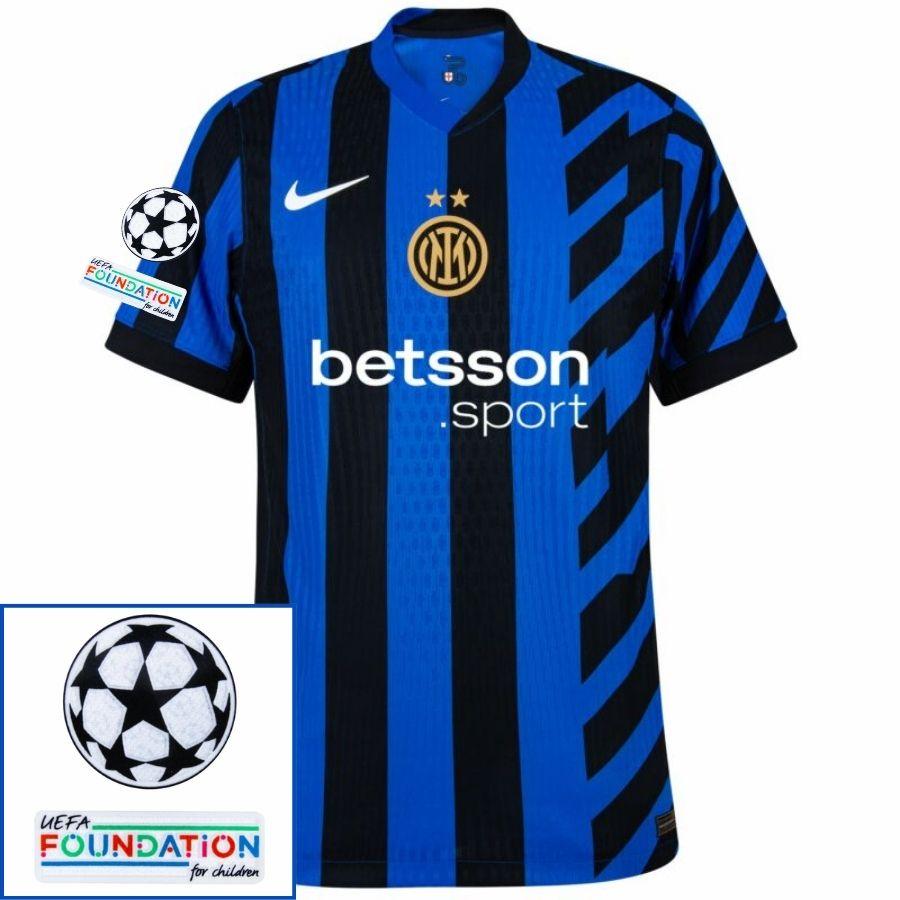Inter Milan Home 2024/25 Patches Ucl Uefa Foundation (Official Printing)