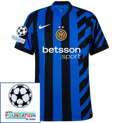 Inter Milan Lautaro 10 Home 2024/25 Patches UCL UEFA Foundation (Official Printing)