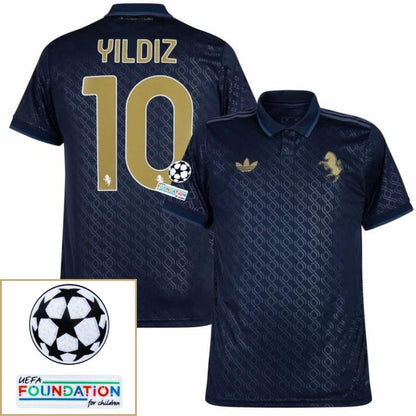 Juventus Yldiz 10 Third 2024/25 Patches UCL UEFA Foundation (Official Printing)