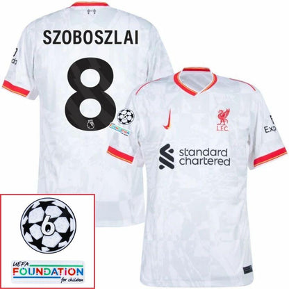 Liverpool Away 2024/25 Patches UCL UEFA Foundation (Official Printing)