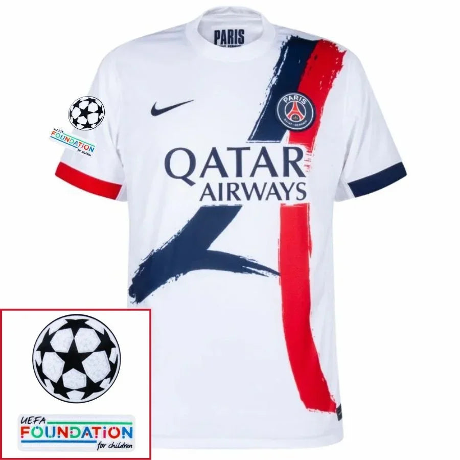 Paris Saint-Germain O.DEMBELE 10 Fan Jersey Away 2024/25 Patches UCL UEFA Foundation (Official Printing)