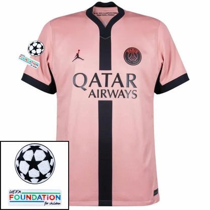 Paris Saint-Germain  Fan Jersey Third Jordan 2023/24 Patches UCL UEFA Foundation (Official Printing)