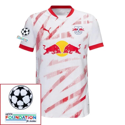 RB Leipzig Fan Jersey Home 2024/25 Patches UCL UEFA Foundation (Official Printing)