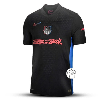 Barcelona Travis Scott Away Fan Jersey 2025/26 Spotify And Fc Barcelona Collab With Travis Scott On A Special Cactus Jack