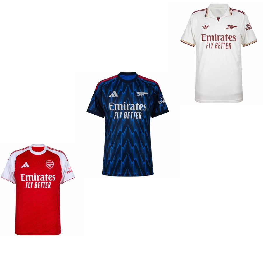 Arsenal Home, Away And Third Kit 3 Fan Jersey Shirt 2025/26