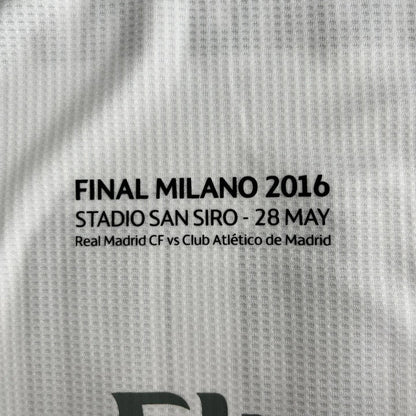 Retro Real Madrid 2015/16 Home Long Sleeve Final Milano 2016 Patches UCL 10 UEFA Respect