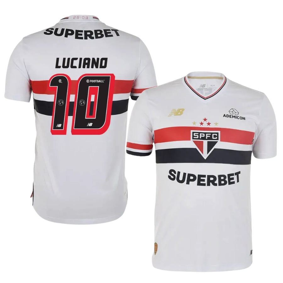 São Paulo Home Luciano 10 Fan Jersey 2025/26 Official Printing