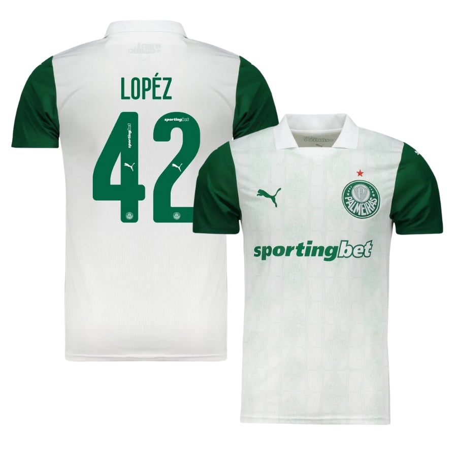 Palmeiras Away Flaco Lopez 42 Fan Jersey 2025/26