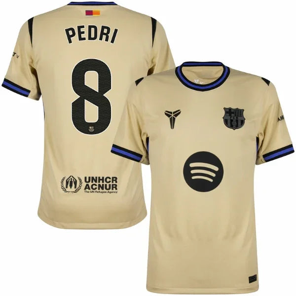 Barcelona Away Pedri 8 Fan Jersey 2025/26 Official Printing (La Liga)