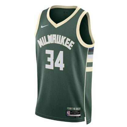 Giannis Antetokounmpo Milwaukee Bucks Unisex 2023 NBA Jersey - Icon Edition - Hunter Green
