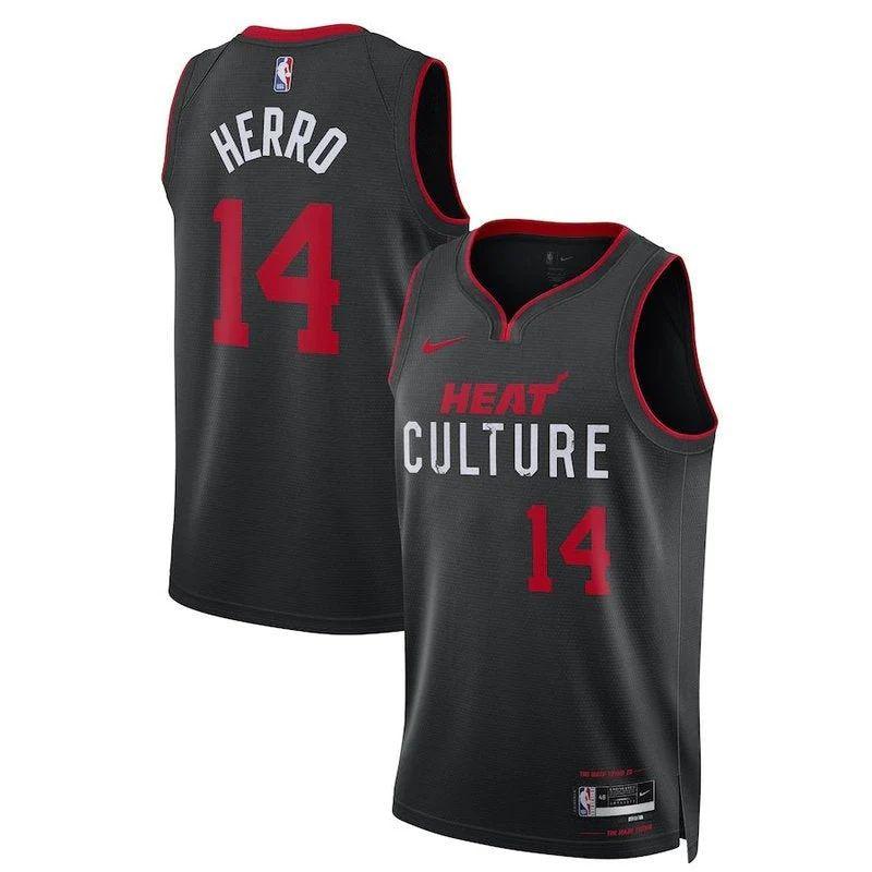 Tyler Herro Miami Heat Unisex 23/24 Nba Jersey – Black – City Edition