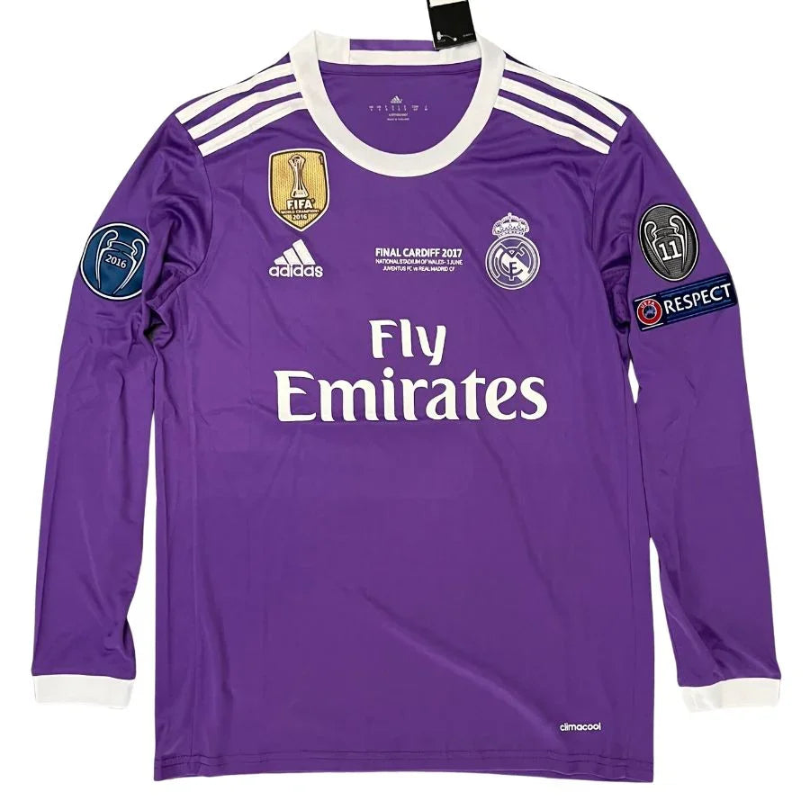 Real Madrid  Cristiano Ronaldo Away Retro 2016-17 Patches UCL UEFA Respect Final World (Official Printing)