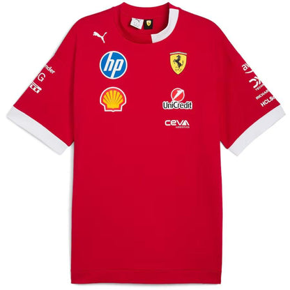 Scuderia Ferrari 2025 Team Oversized T-Shirt - Dark Red Formula 1 F1 Formula One