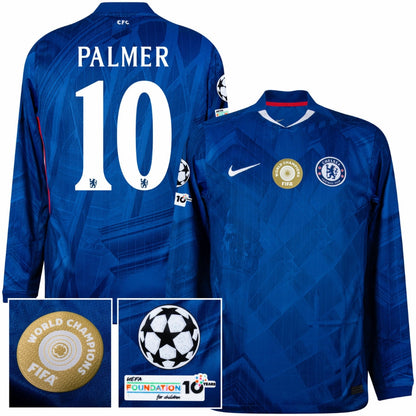 Chelsea Home Palmer 10 Long Sleeve Fan Jersey 2025/26 - Patchs Club World Cup UCL UEFA (Official Printing)