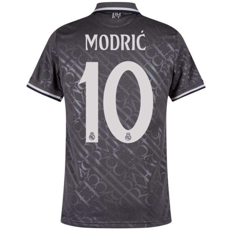 Real Madrid Modric 10 Third Fan Jersey 2024/25 Patches UCL UEFA Foundation (Official Printing)