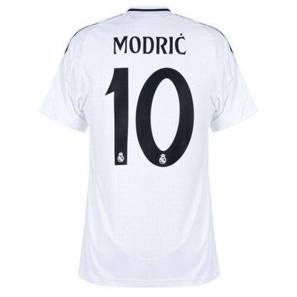 Real Madrid Modric 10 Home Fan Jersey 2024/25 Patches UCL UEFA Foundation (Official Printing)