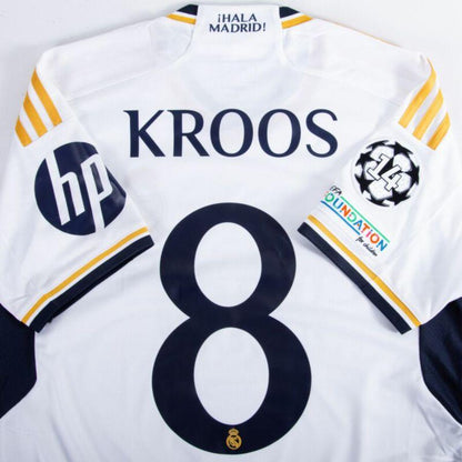 Real Madrid Toni Kroos 8 Home Fan Jersey 2023/24 Patch FIFA WCC Patch UCL UEFA Foundation Patches