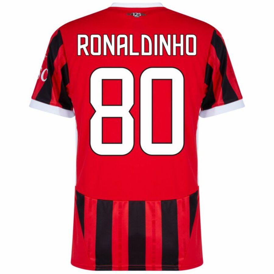 AC Milan Home Fan Jersey 2024/25 Patches UCL UEFA Foundation (Official Printing)