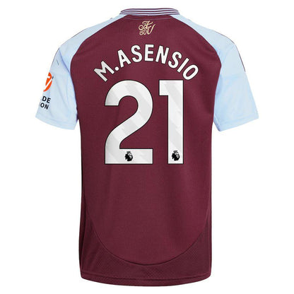 Aston Villa Marco Asensio 21 Home Fan Jersey 2024/25 Patches UCL UEFA Foundation (Official Printing)