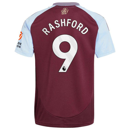 Aston Villa Rashford 9 Home Fan Jersey 2024/25 Patches UCL UEFA Foundation (Official Printing)