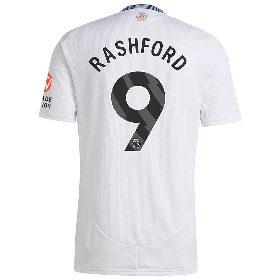 Aston Villa Rashford 9 Away Fan Jersey 2024/25 Patches UCL UEFA Foundation (Official Printing)