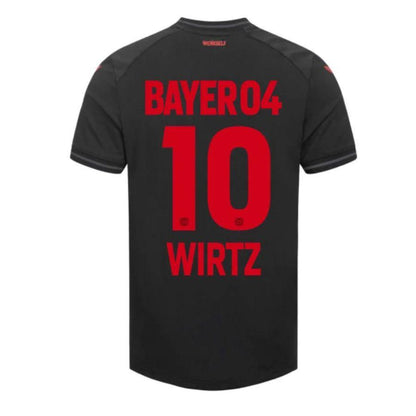 Bayer 04 Leverkusen Wirtz 10 Home Fan Jersey 2023/24 Patches UCL UEFA Foundation (Official Printing)