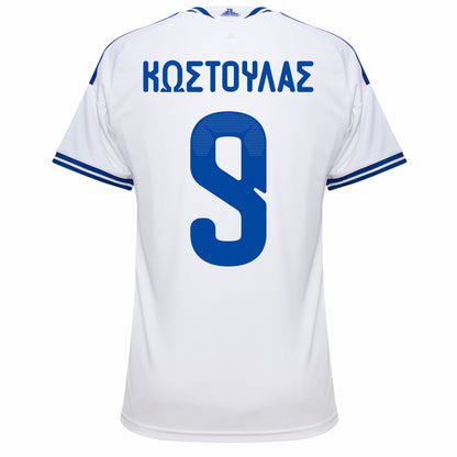 Greece Home Kostoulas 9 Fan Jersey Shirt 2026-2027 (Greek Alphabet Option)