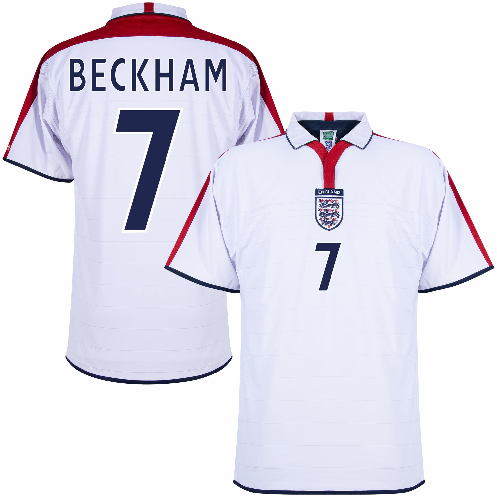England Home Beckham 7 Retro Fan Jersey 2004