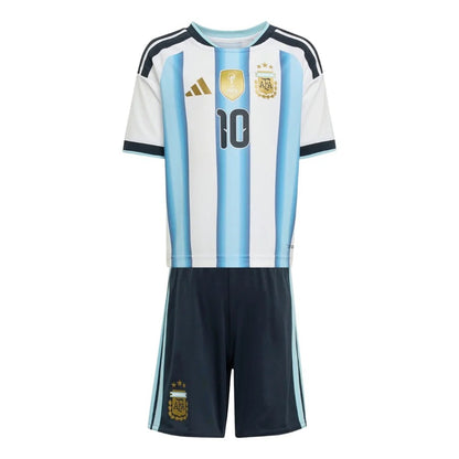 Kids Kit Argentina Home Messi 10 Fan Jersey Shirt 2026 WorldCup