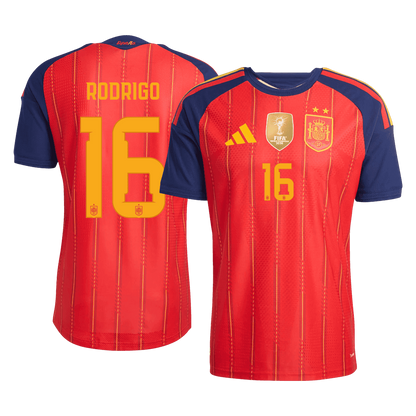 Spain RODRIGO 16 Home Authentic Player Jersey World Cup 2026 - Champion