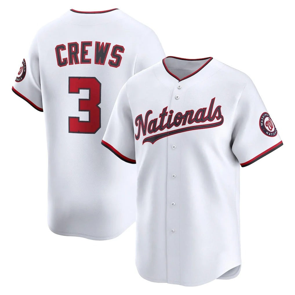 MLB Washington Nationals #3 Dylan Crews White Home Limited Player Baseball Jersey